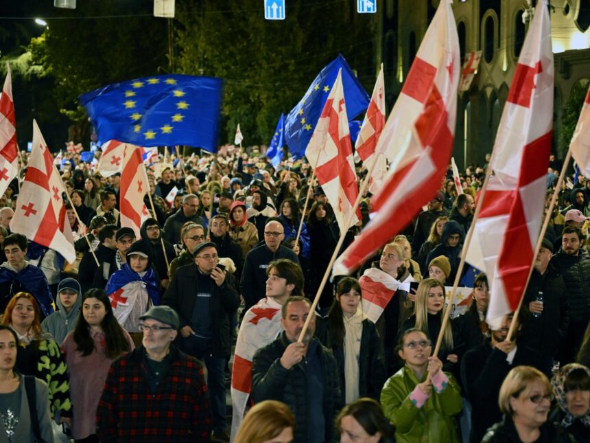 Georgians rally in support of EU membership ahead of elections