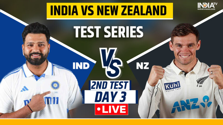 IND vs NZ 2nd Test Live Score: Ravindra Jadeja castles Tom Blundell early to give India early wicket