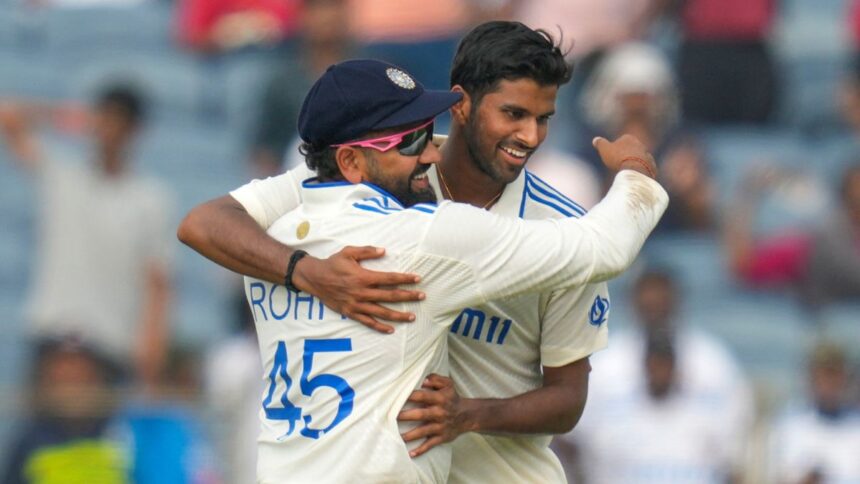 Washington Sundar's captivating spell puts India in front of New Zealand on day 1 of Pune Test