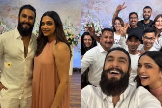 Deepika Padukone, Ranveer Singh reveal daughter Dua's face to paparazzi at private event | See Pics