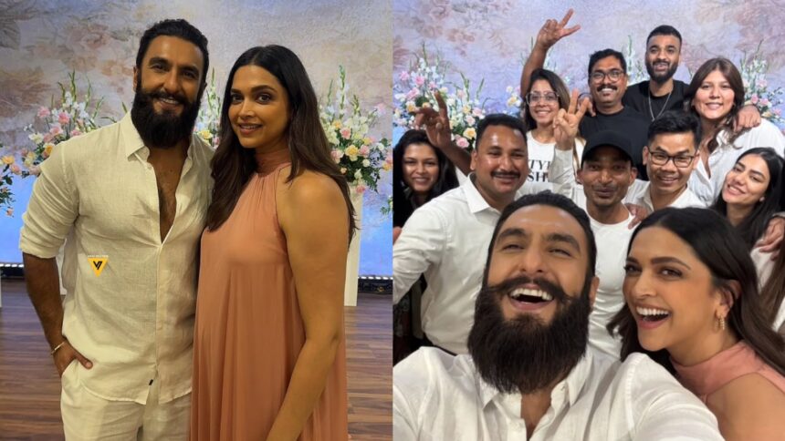 Deepika Padukone, Ranveer Singh reveal daughter Dua's face to paparazzi at private event | See Pics