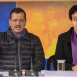 New Delhi, India - Dec. 30, 2024: Aam Aadmi Party (AAP) National Convener Arvind Kejriwal addresses a press conference in the presence of Delhi Chief Minister Atishi, at the AAP party office   in New Delhi, India, on Monday, December 30, 2024.  (Photo by RAJ K RAJ / Hindustan Times)