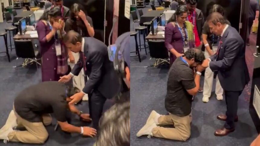 Watch Nitish Reddy's family's heartwarming meeting with Gavaskar, father touches India great's feet