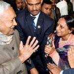 Bihar Chief Minister Nitish Kumar meeting with party leaders and supporters..