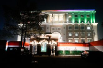 A view of the Indira Bhawan, the new AICC HQ, ahead of its inauguration on January 15, at the 9A, Kotla Road in New Delhi,