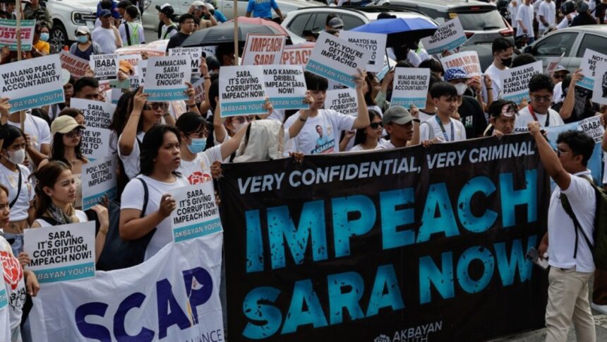 Thousands call for impeachment of Philippines Vice President Sara Duterte