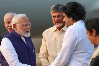 PM Modi holds roadshow with CM Chandrababu Naidu and Pawan Kalyan in Vizag, to launch development projects for Andhra Pradesh