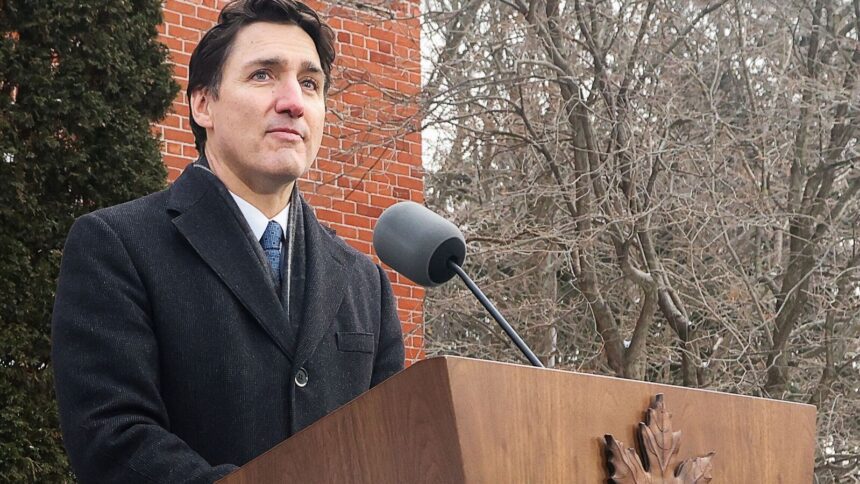 Canada's Prime Minister Justin Trudeau speaks to reporters, announcing he intends to step down as Liberal Party leader, but he will stay on in his post until a replacement has been chosen, from his Rideau Cottage residence in Ottawa, Ontario, Canada, January 6, 2025.