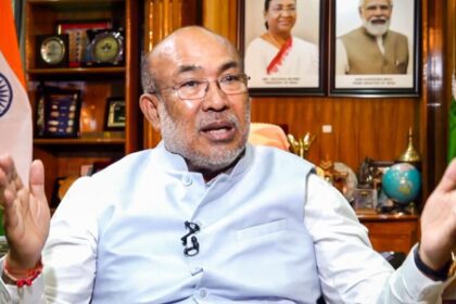 File photo: Former Manipur Chief Minister N Biren Singh speaks during an interview with PTI, in Imphal.