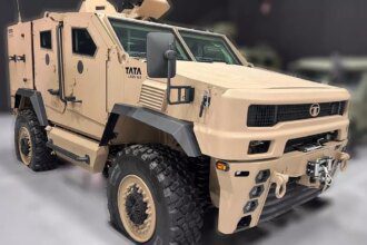 TASL showcases first Made in India Nato-complaint armoured vehicle for global market