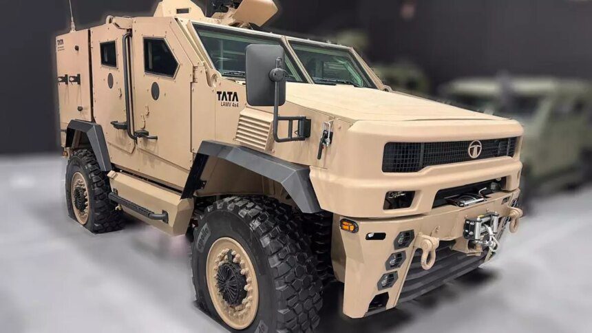 TASL showcases first Made in India Nato-complaint armoured vehicle for global market