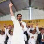 Patna, Bihar, India -Feb .27, 2025: Jan Suraj Party founder Prashant Kishore addressing during Holi Milan Samaroh at LCT Ghat in Patna, Bihar, India, Thursday,27, 2025.(Photo by Santosh Kumar/ Hindustan Times)